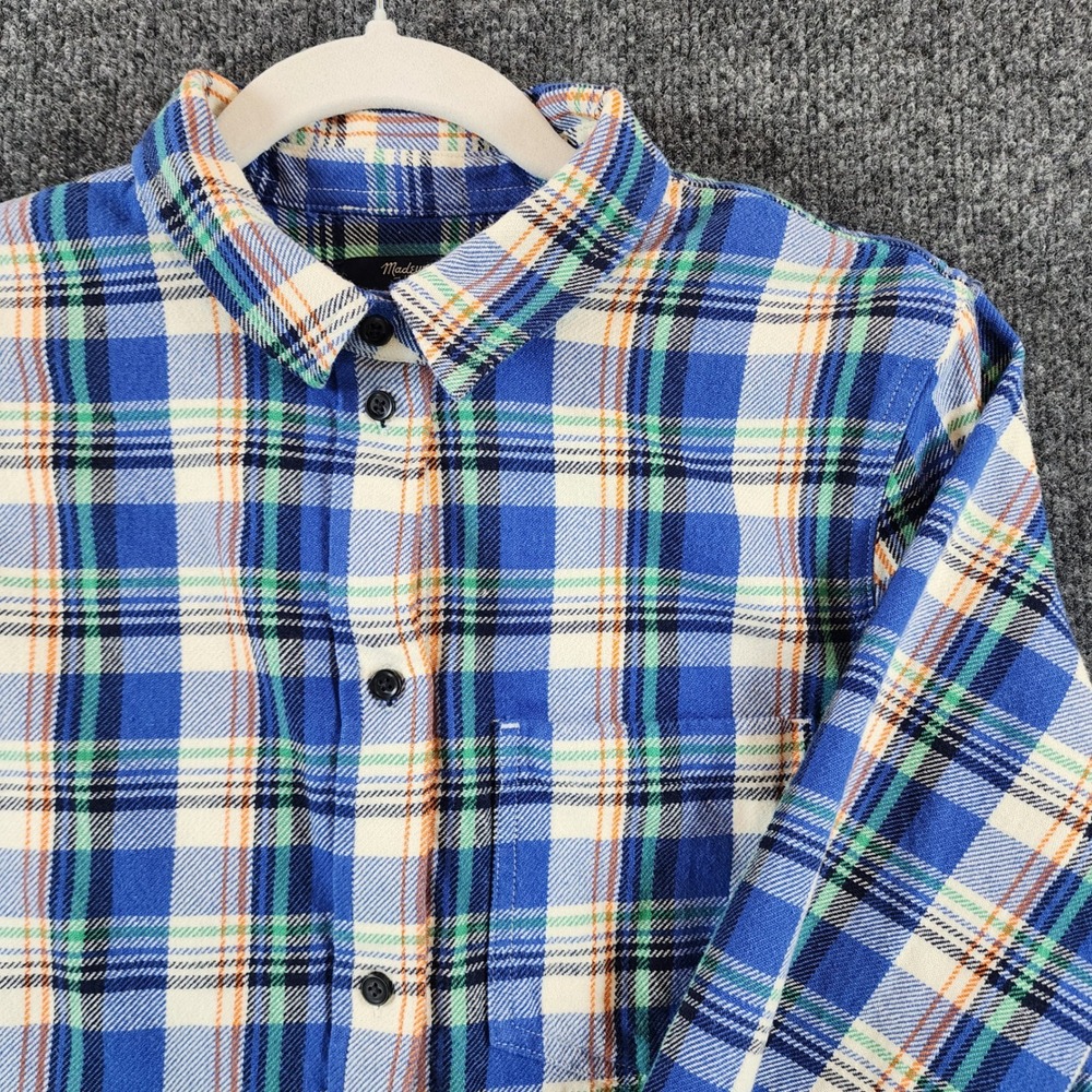 Madewell 1937 Women Preppy‎ Academia Plaid Flannel Boyfriend Cotton Shirt Size M